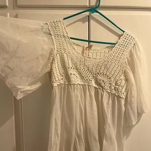 Beautiful, true white Adiva blouse with embroidery detail.